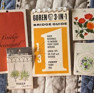 Vintage Bridge Card Game Set with Orange and White Accents